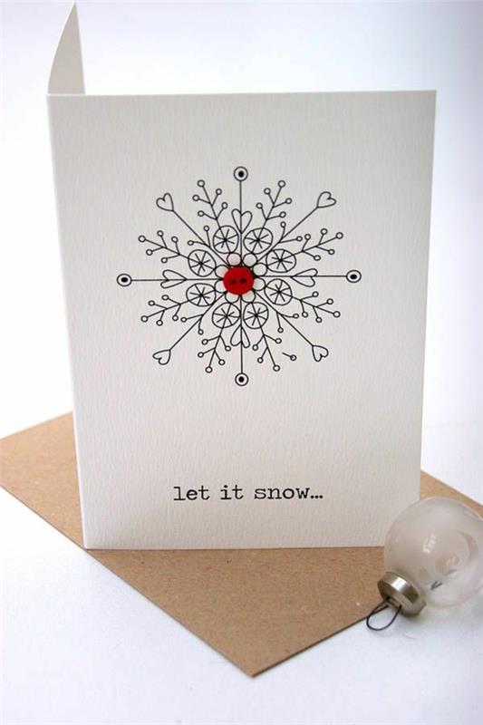 χριστουγεννιάτικες ιδέες χειροτεχνίας χριστουγεννιάτικες κάρτες tinker νιφάδα χιονιού κουμπί
