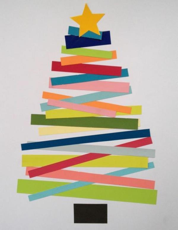 χριστουγεννιάτικες χειροτεχνίες χριστουγεννιάτικες κάρτες χρωματιστές χάρτινες λωρίδες από έλατο