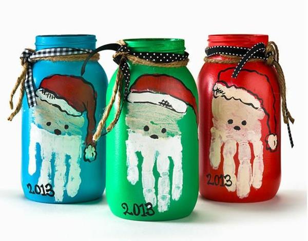 Χριστουγεννιάτικες χειροτεχνίες με παιδιά δημιουργούν ιδέες για τη διακόσμηση χριστουγεννιάτικων βάζων