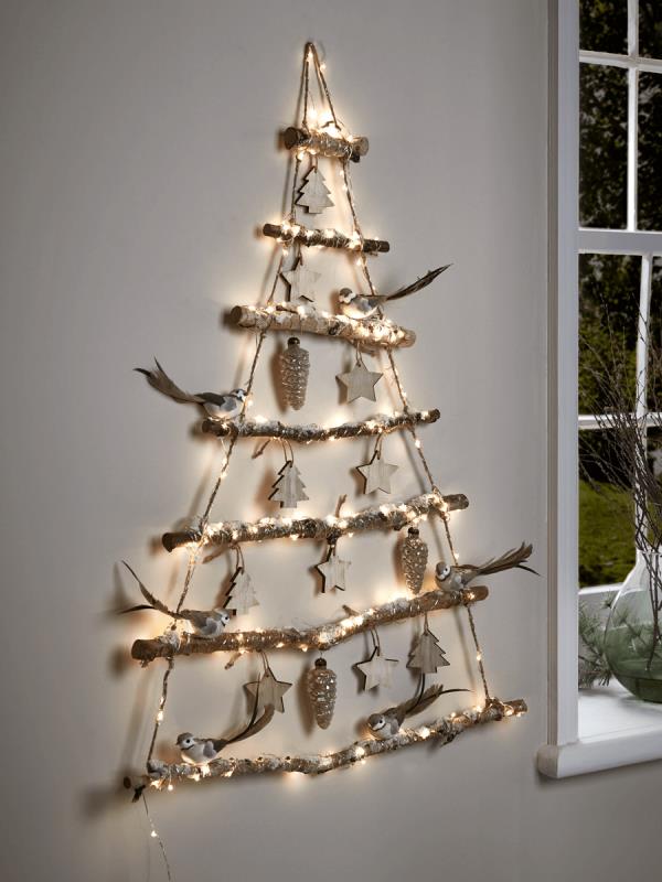 tinker χριστουγεννιάτικο δέντρο κλαδιά deco μενταγιόν νεράιδα φώτα