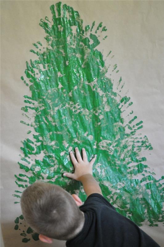 χριστουγεννιάτικο δέντρο τεχνητό τεχνητό χριστουγεννιάτικο δέντρο δοκιμή μέσω τοίχου αυτοκόλλητο τοίχου σχεδίασης αποτύπωμα χειρός