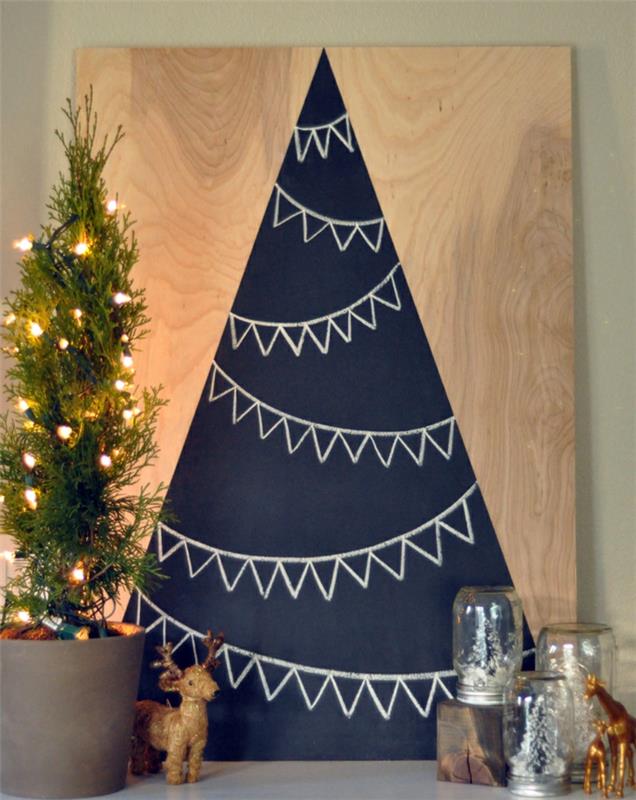 χριστουγεννιάτικο δέντρο τεχνητό τεχνητό χριστουγεννιάτικο δέντρο δοκιμή μέσω τοίχου αυτοκόλλητο τοίχο σχεδίαση ξύλινη σανίδα