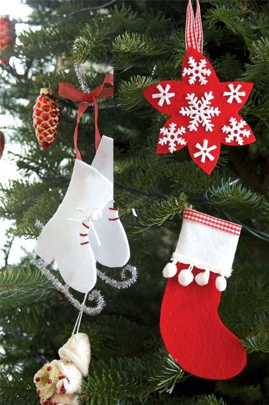 Διακόσμηση χριστουγεννιάτικου δέντρου-μπερδεμένο-κόκκινο-λευκό-φυσικό-φρέσκο