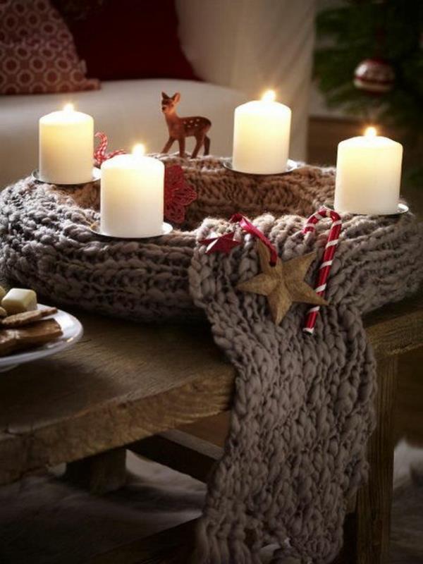Χριστουγεννιάτικες διακοσμήσεις tinker στεφάνι πλεκτή διακόσμηση με κεριά