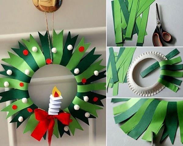 φτιάξτε χριστουγεννιάτικα στολίδια με χάρτινα πιάτα και χαρτί