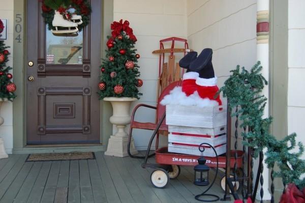 χριστουγεννιάτικη διακόσμηση είσοδος σπιτιού αστείες ιδέες διακόσμησης Άγιος Βασίλης
