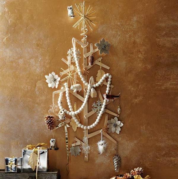 Χριστουγεννιάτικη ιδέα διακόσμησης για χριστουγεννιάτικο δέντρο στον τοίχο