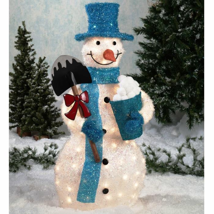 Χριστούγεννα-διακόσμηση-έξω-χριστουγεννιάτικα-διακοσμητικά-φώτα νεράιδας-γλάστρες-χιονάνθρωπος