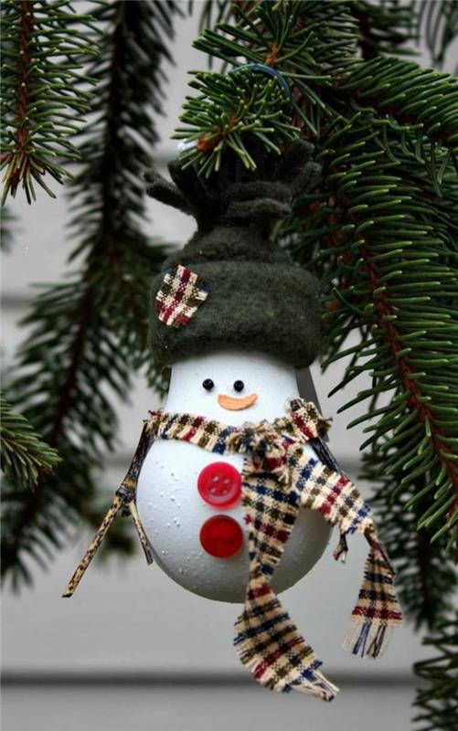 χριστουγεννιάτικες ιδέες διακόσμησης διακοσμήσεις χριστουγεννιάτικων δέντρων χιονάνθρωπος φτιάξτε τον εαυτό σας παλιό λαμπτήρα