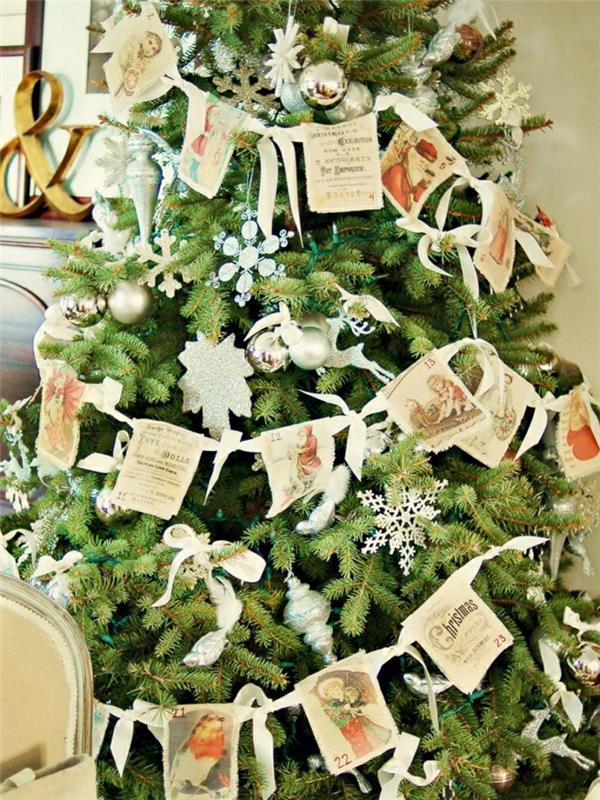 χριστουγεννιάτικες ιδέες διακόσμησης vintage χριστουγεννιάτικο δέντρο χριστουγεννιάτικες μπάλες