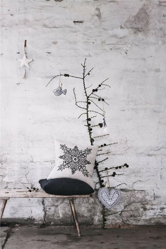 χριστουγεννιάτικη διακόσμηση ασπρόμαυρα πουριστικά μινιμαλιστικά μαξιλάρια αστέρια