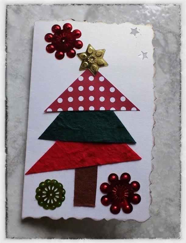 tinker χριστουγεννιάτικες κάρτες diy χαρτί περιτυλίγματος glitter αυτοκόλλητα χιόνι κρύσταλλα αστέρια