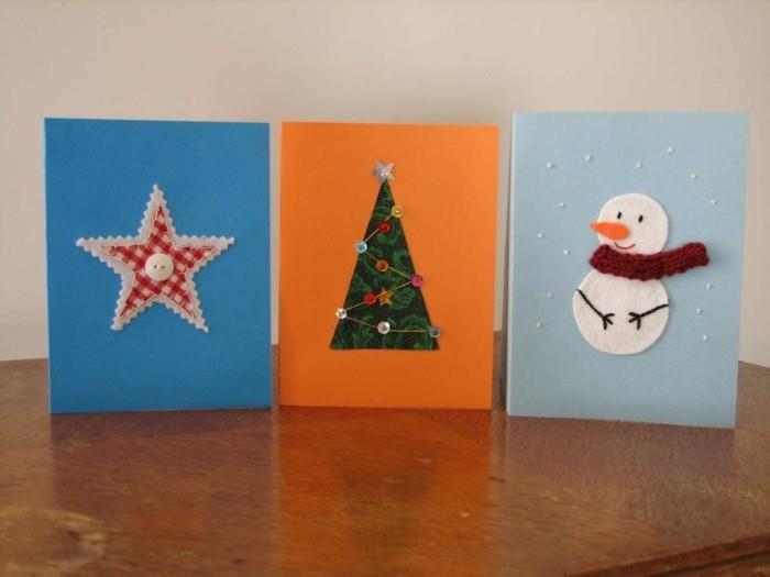 tinker χριστουγεννιάτικες κάρτες diy ιδέες αστέρι χιονάνθρωπος χριστουγεννιάτικο δέντρο