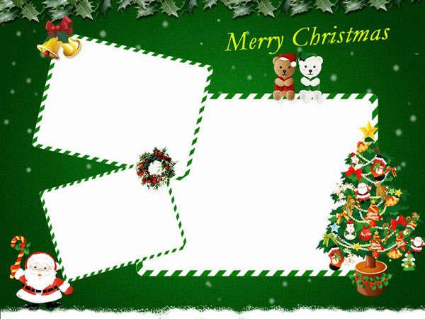 χρωματιστές χριστουγεννιάτικες κάρτες πράσινο φόντο