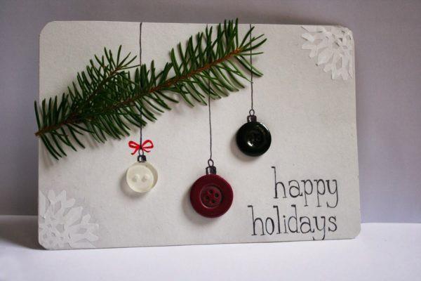 χριστουγεννιάτικες κάρτες tinker ιδέες με τρία κουμπιά