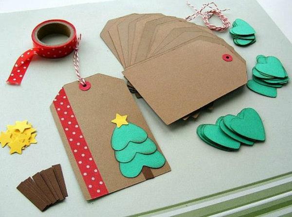 χριστουγεννιάτικες κάρτες με χρωματιστό χαρτί