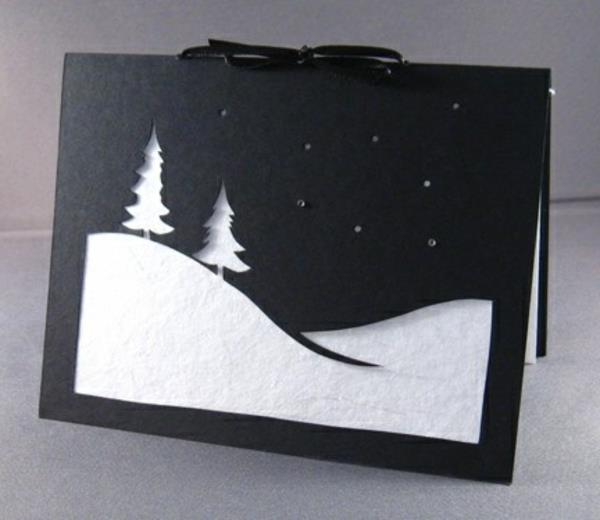 χριστουγεννιάτικες κάρτες χιόνι tinker diy παιδιά χειμωνιάτικο χιόνι