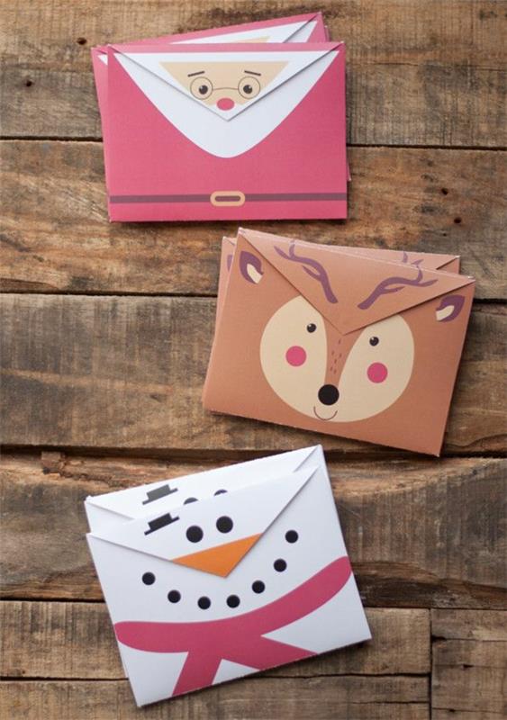 tinker χριστουγεννιάτικες κάρτες ιδέες ζώα χιονάνθρωπος