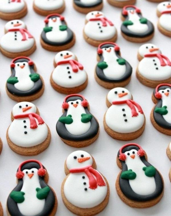 χριστουγεννιάτικα μπισκότα απλώς οργανώνουν πιγκουίνους χιονάνθρωπο