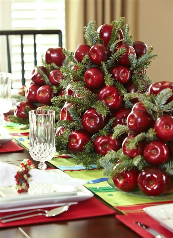 Χριστουγεννιάτικα στολίδια με φυσικά υλικά κόκκινο μήλο