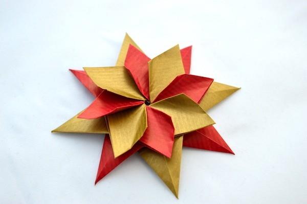 χριστουγεννιάτικες ιδέες poinsettia origami από χαρτί