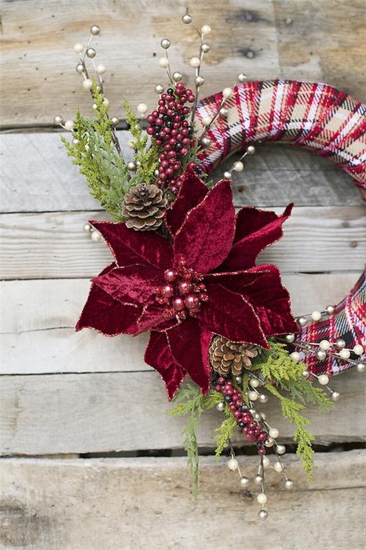 στεφάνι πόρτας poinsettia κάντε ιδέες μόνοι σας