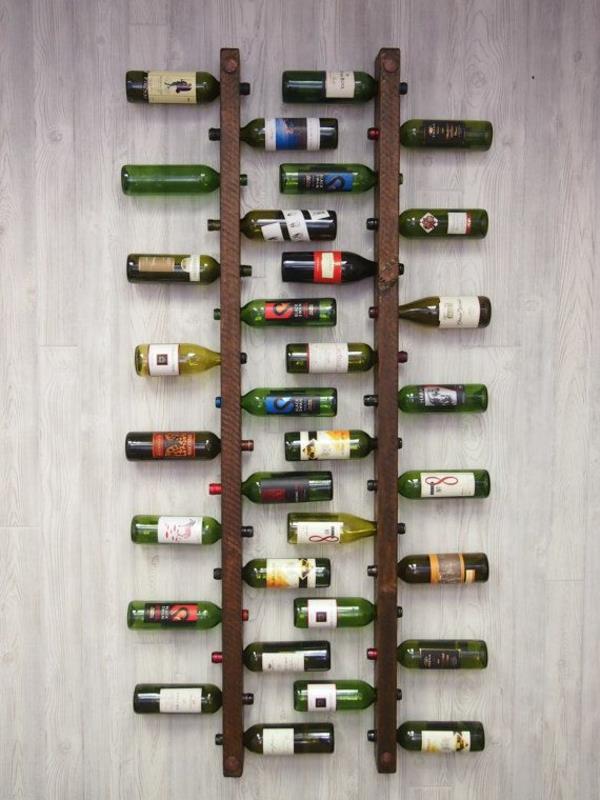 αποθήκη κρασιού κουζίνα δημιουργικό τοίχο σχεδιασμός ράφια τοίχου
