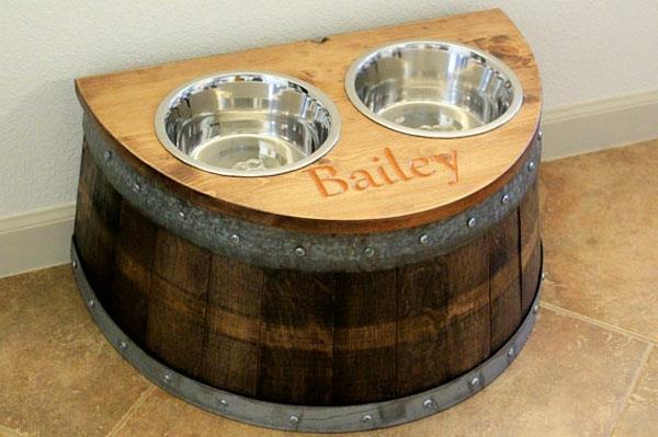 βαρέλι κρασί diy έπιπλα κατοικίδια αξεσουάρ δοχεία τροφών για σκύλους