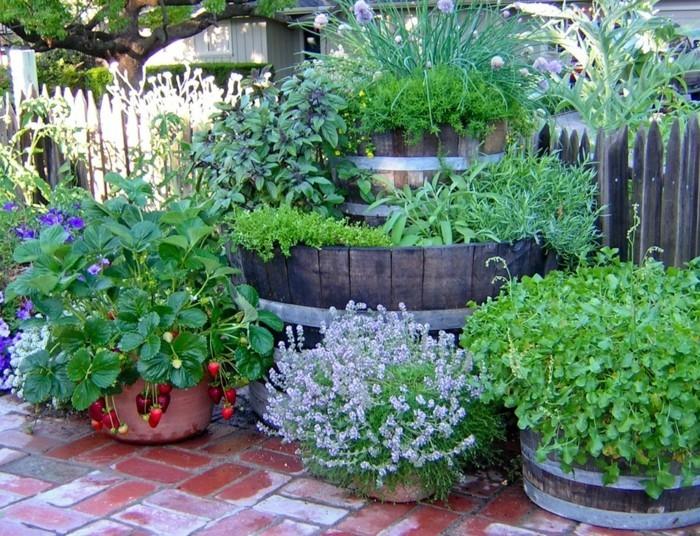 ιδέες κήπου βαρελιού κήπου φτηνές ιδέες ανακύκλωσης φυτευτή