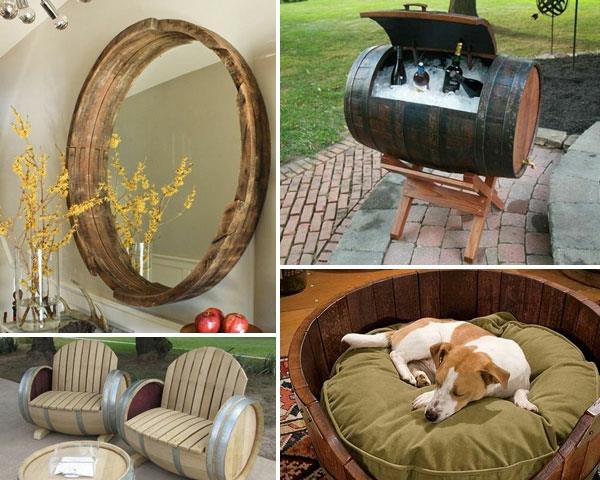 κρασί βαρέλι τραπέζι diy έπιπλα ξύλινα βαρέλια σκάφη ιδέες καθρέφτης σκελετός σκύλος κρεβάτι κρασί ψύξη πολυθρόνα