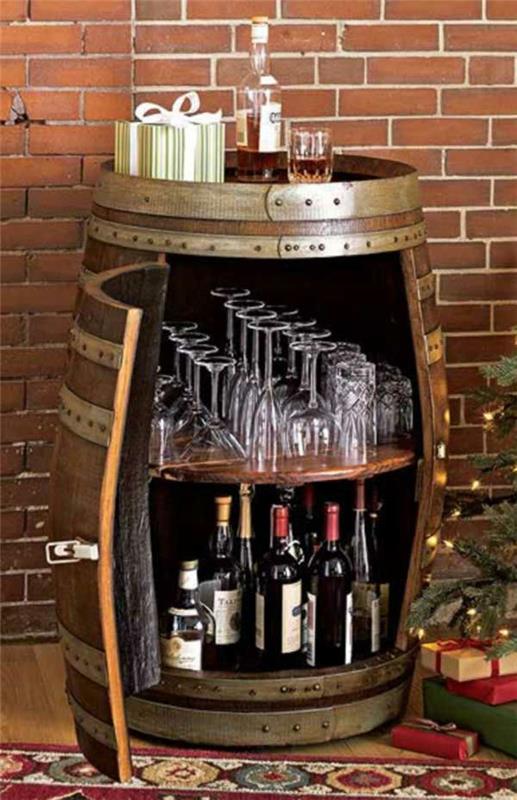 βαρέλι κρασιού στάση τραπέζι κρασί ράφι κατασκευάστε μόνοι σας ξύλινο βαρέλι diy έπιπλα ποτήρια κρασιού αποθηκευτικός χώρος μπουκάλια κρασιού