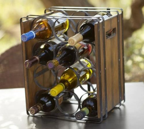 Ελεύθερα ράφια κρασιού με μεταλλική κατασκευή