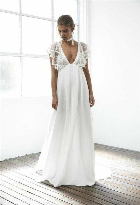 λευκό φόρεμα boho στυλ γάμου καλοκαίρι