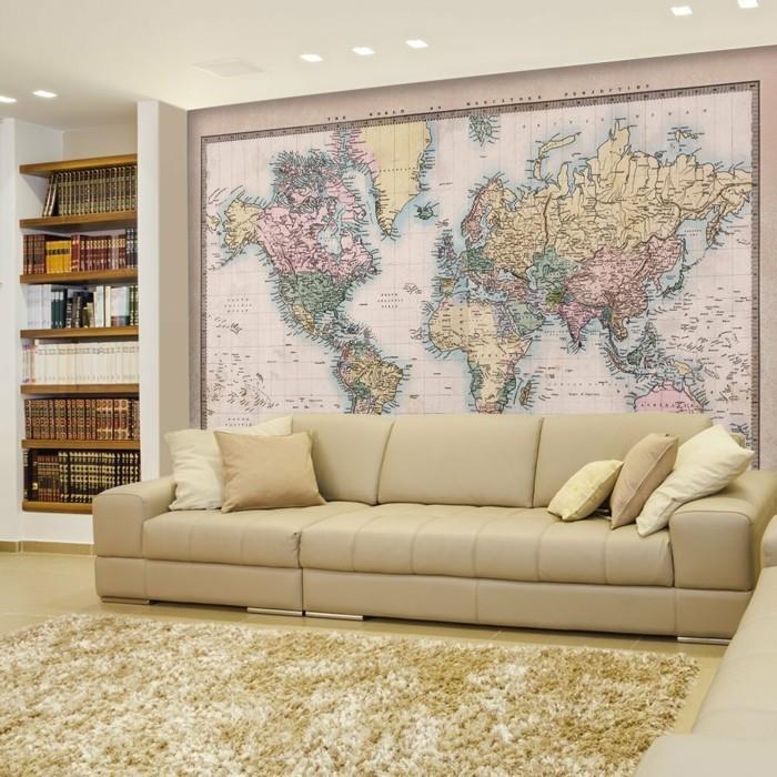 παγκόσμιος χάρτης τοίχος προφορά τοίχου σαλόνι μπεζ αποχρώσεις χρώμα ζεστό