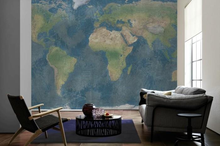 παγκόσμιος χάρτης τοίχος προφορά τοίχου σαλόνι στρογγυλό τραπέζι σαλονιού