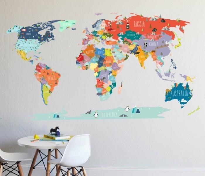 παγκόσμιος χάρτης τοίχος χρωματισμένος τοίχος χάρτης διακόσμηση χάρτη