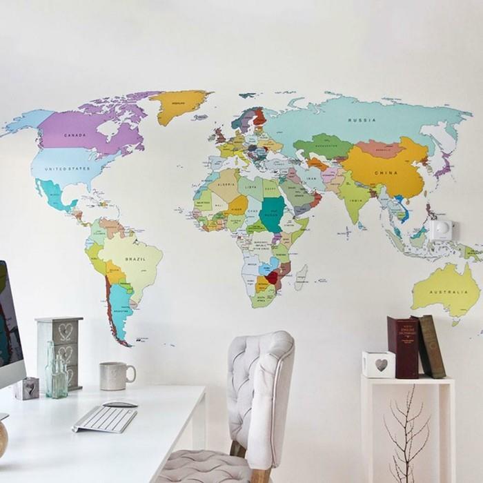 παγκόσμιος χάρτης τοίχος γραφείο τοίχου σχεδιασμός τοίχου αυτοκόλλητα τοίχου