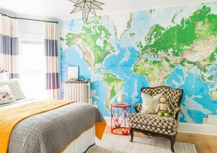 παγκόσμιος χάρτης τοίχος υπνοδωμάτιο επίπλωση κορίτσι αίθουσα πάτωμα