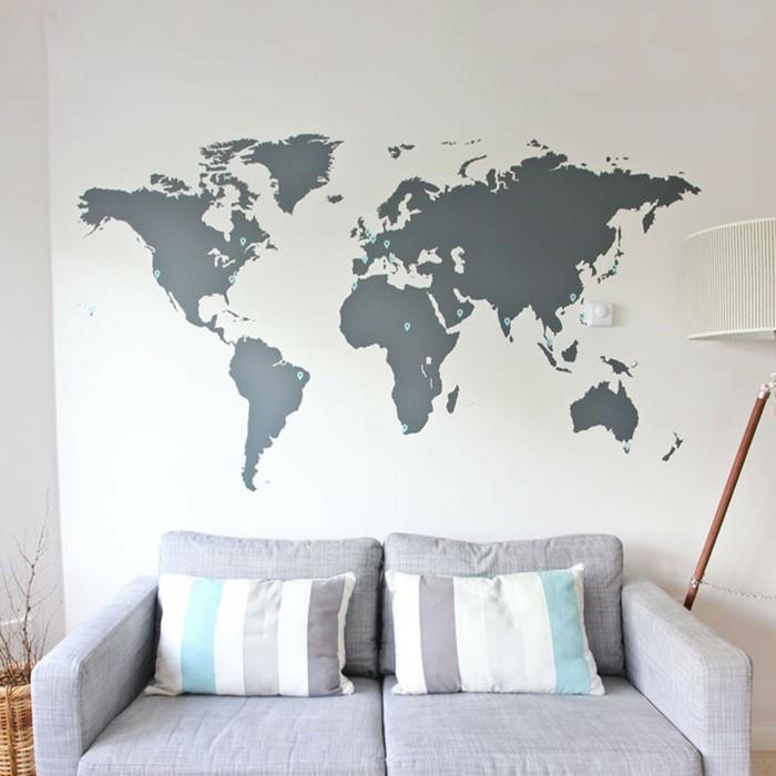 παγκόσμιος χάρτης τοίχο αυτοκόλλητο τοίχο διακόσμηση τοίχου μαξιλάρι