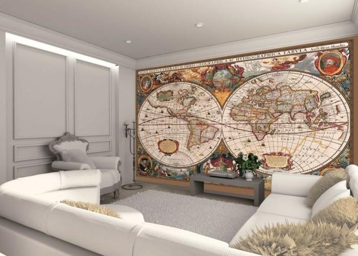 παγκόσμιος χάρτης τοίχου σαλόνι διακοσμήσει ιδέες τοίχου προφοράς