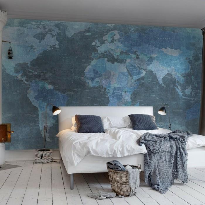 παγκόσμιος χάρτης τοίχος όμορφος τοίχος σχεδιασμός κρεβατοκάμαρας πάτωμα αίθουσας