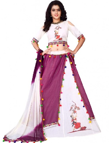 Balta ir rožinė Lehenga