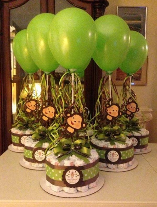 πάνα κέικ tinker οδηγίες μωρό δώρα γενέθλια μπαλόνια πράσινο