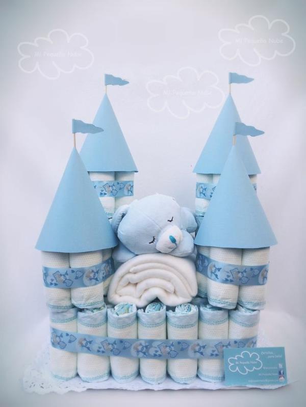 Οδηγίες για παιδικά δώρα πάνα κέικ tinker κάστρο μπλε