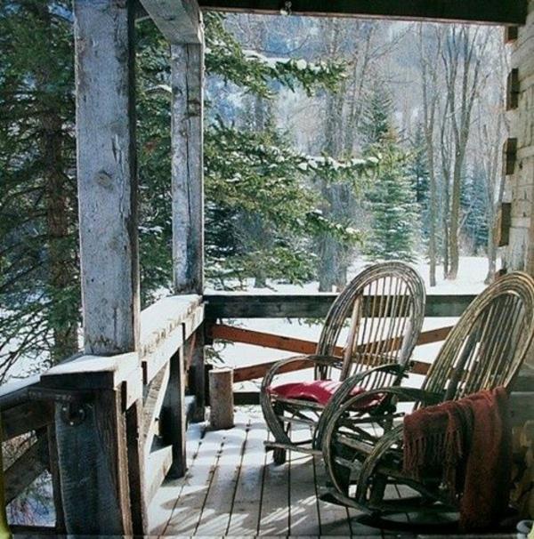 χειμερινή βεράντα βεράντα σχεδιασμός εικόνες ξύλινο δάπεδο βεράντα κουνιστές καρέκλες