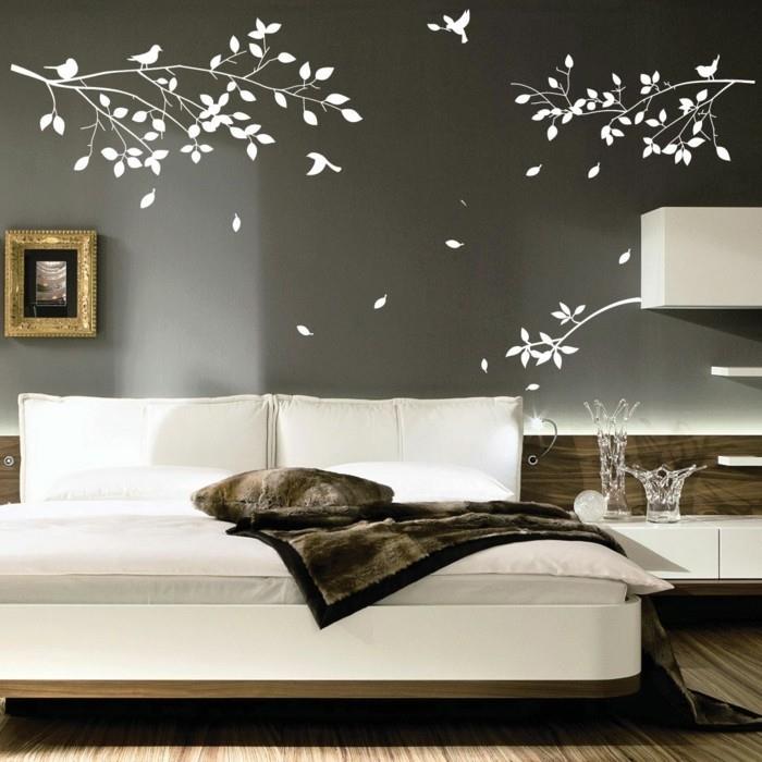 διακοσμήστε τοίχους διακόσμηση ιδέες σαλόνι αυτοκόλλητα τοίχου κλαδιά πουλιά