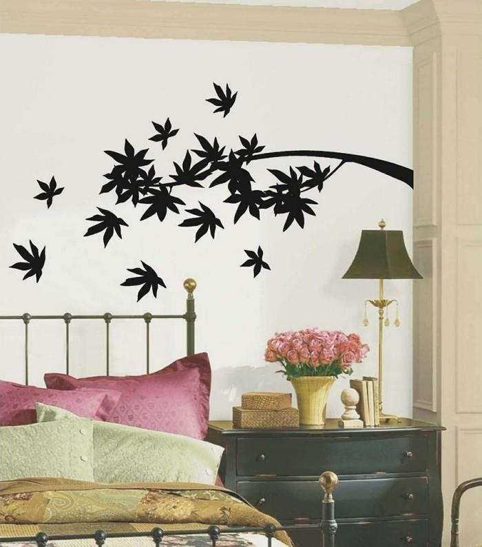 διακοσμήστε τοίχους κρεβατοκάμαρα deco ιδέες διακοσμητικά φύλλα τοίχου