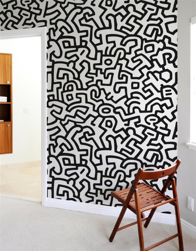 τοίχοι χρώμα σχέδιο γραφικό μοτίβο keith haring