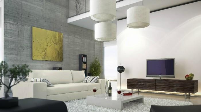 ιδέες διακόσμησης σπιτιού ιδέες διακόσμησης σαλονιού λευκή μοκέτα διακόσμηση τοίχου τηλεόρασης