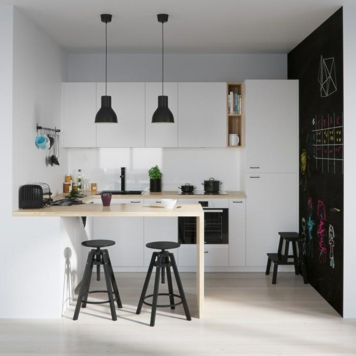 σαλόνι iddeen κουζίνα λευκή επίπλωση μαύρη προφορά έγχρωμη προφορά τοίχου